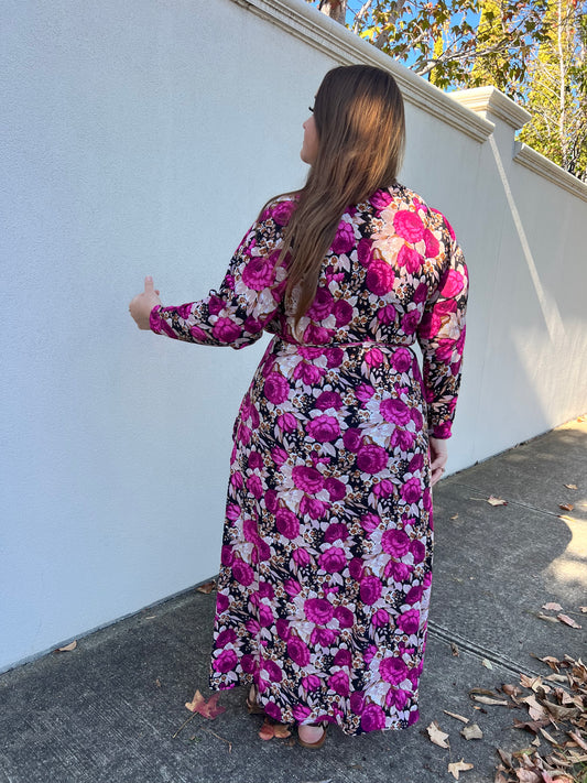 Alexia Wrap Dress - Pink Rose