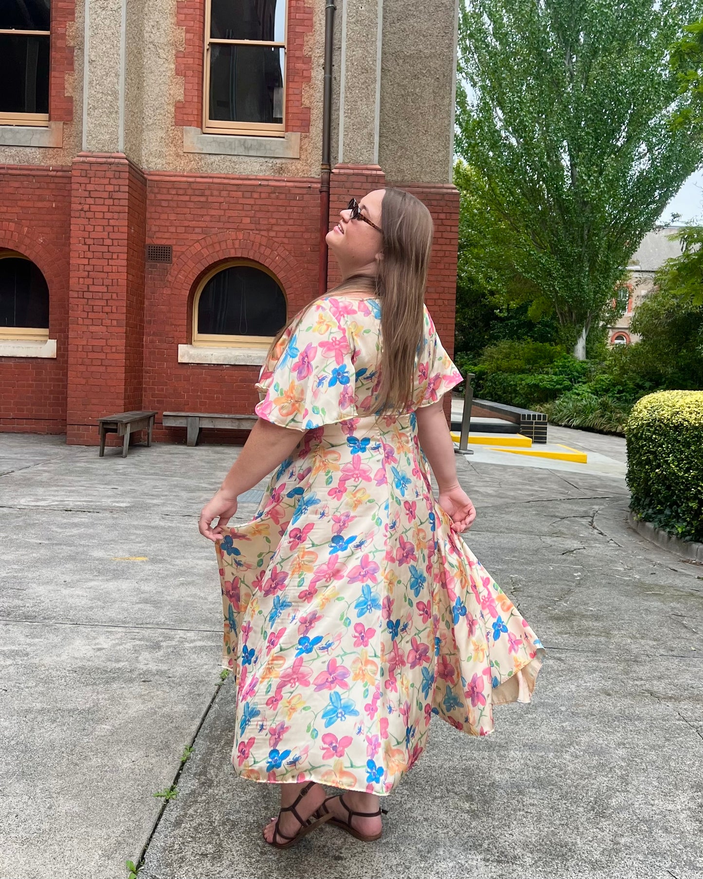 Lucille Dress - Satin Floral