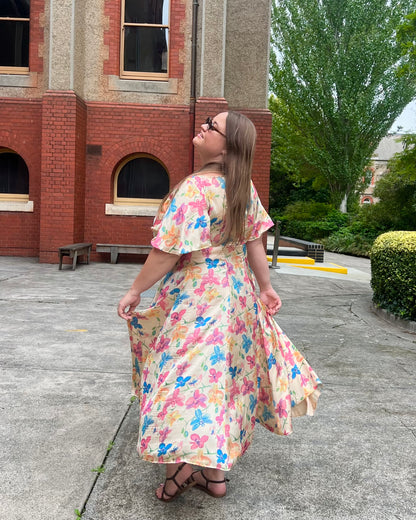 Lucille Dress - Satin Floral