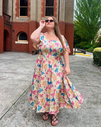 Lucille Dress - Satin Floral