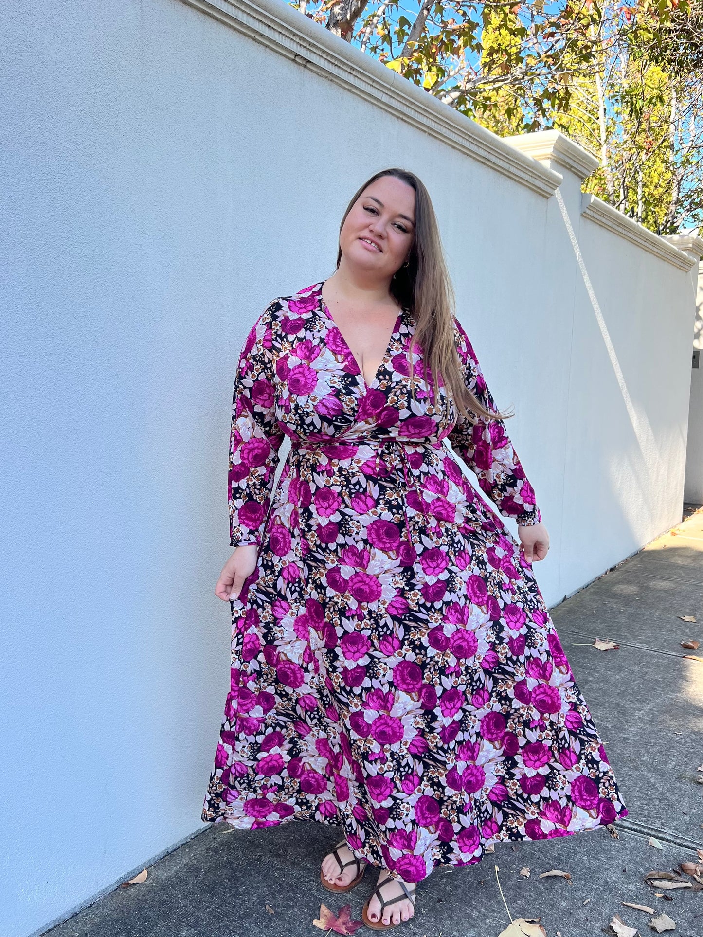 Alexia Wrap Dress - Pink Rose