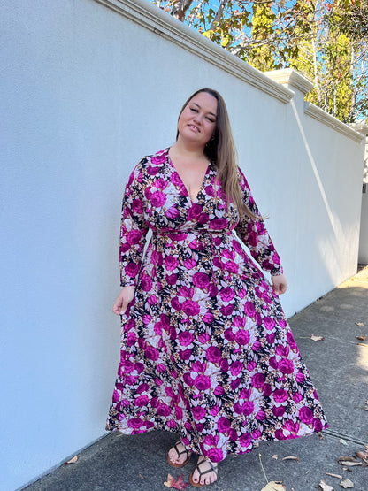 Alexia Wrap Dress - Pink Rose