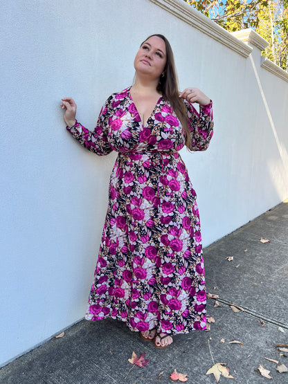 Alexia Wrap Dress - Pink Rose
