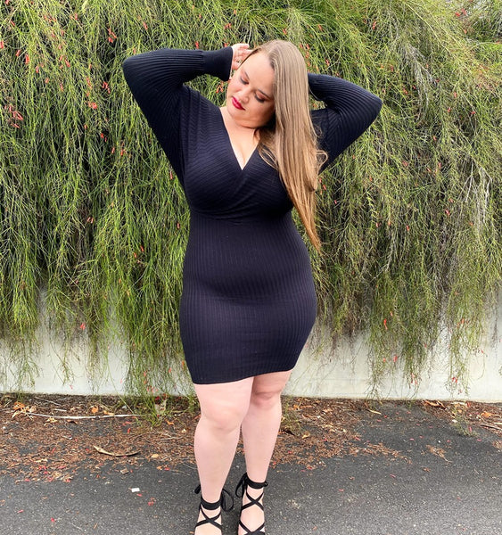 Sophia Knit Dress - Black