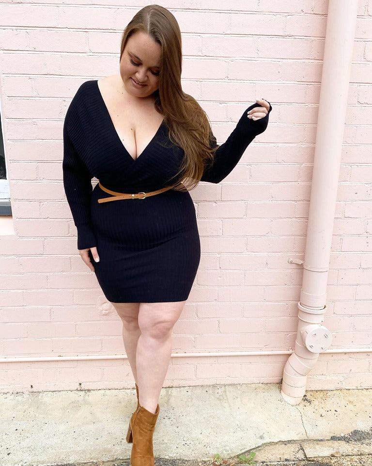 Sophia Knit Dress - Black