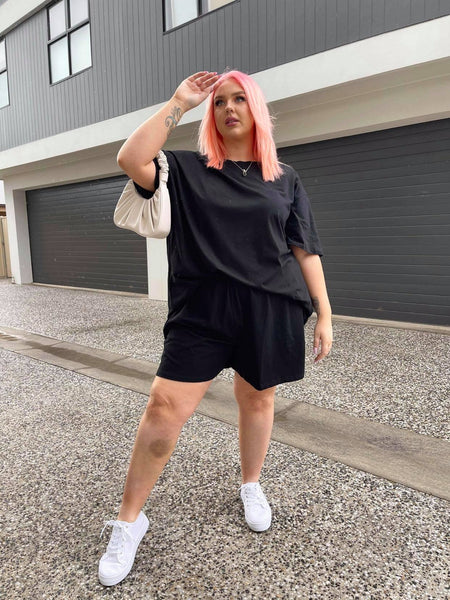 Boyfriend Shorts - Black Jersey