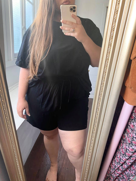 Boyfriend Shorts - Black Jersey