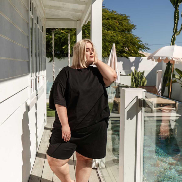 Boyfriend Shorts - Black Jersey