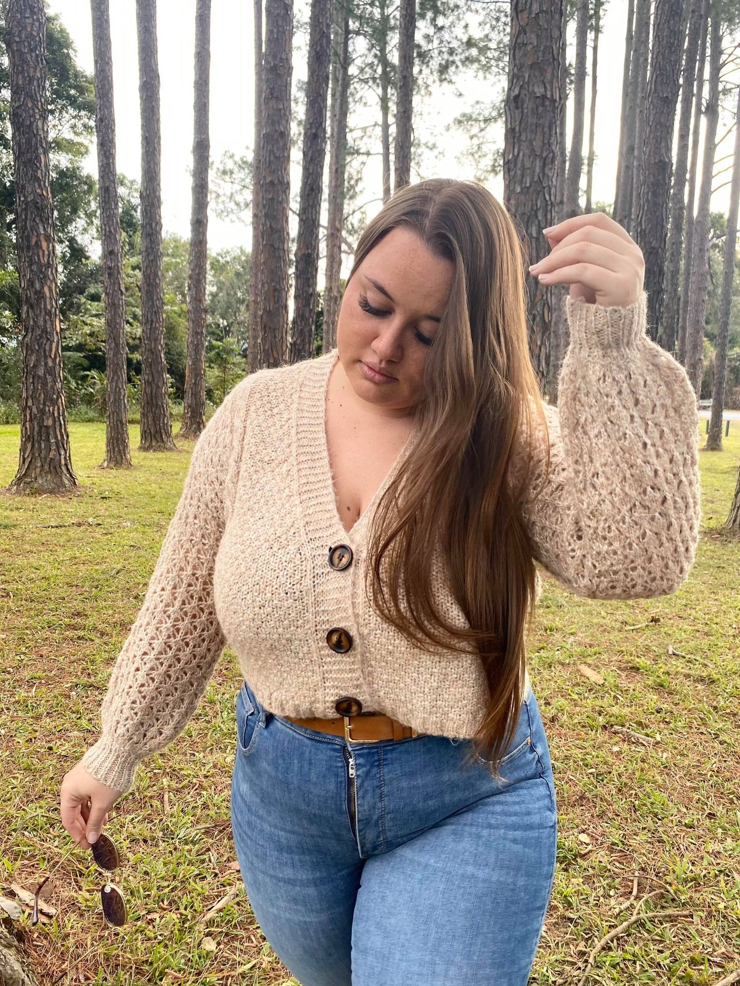 Stella Cardigan Oatmeal Blush Clothing Playhouse