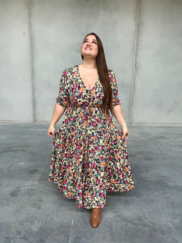 Annie Dress - Black Floral
